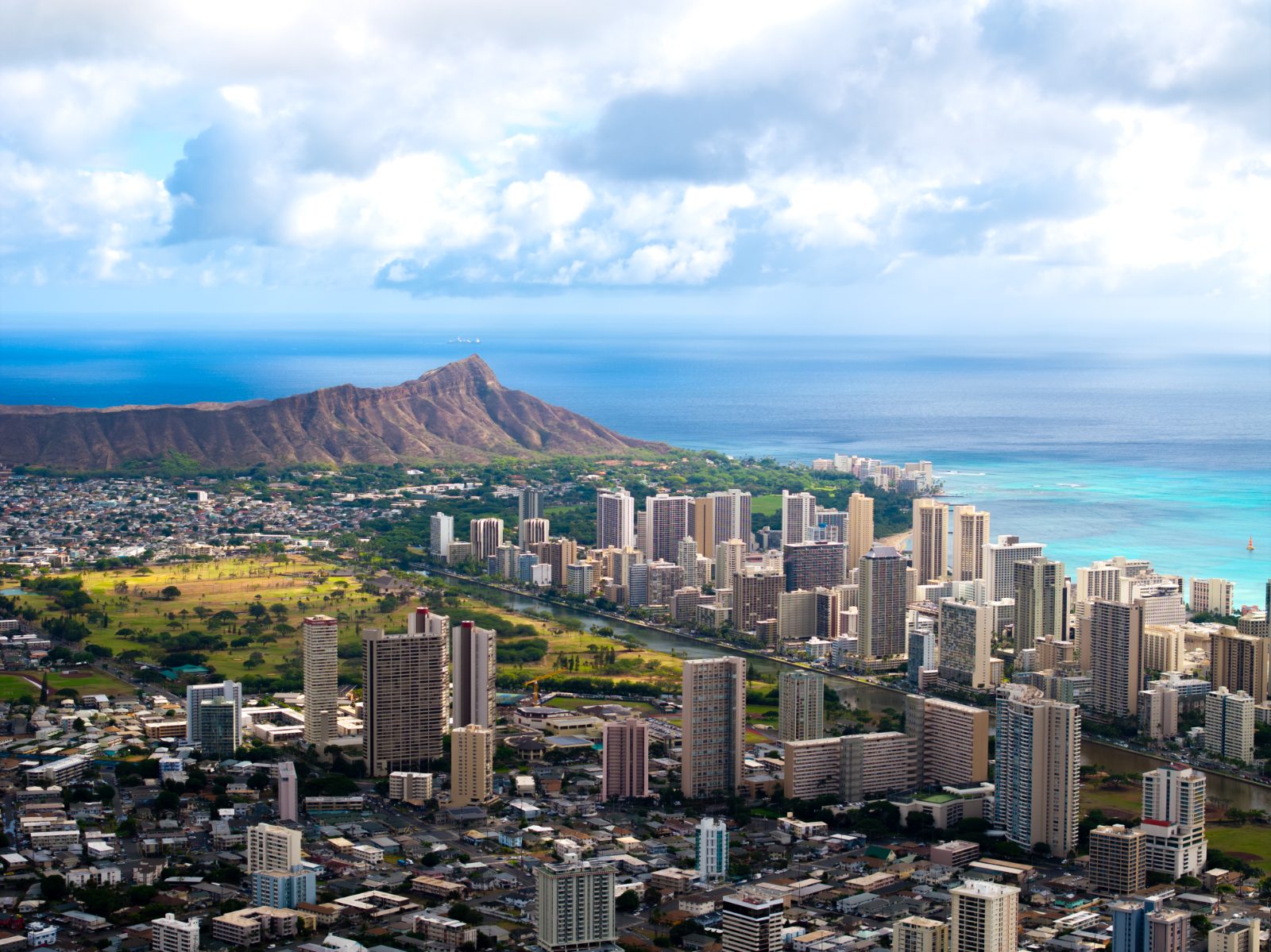 Waikiki aerial shot